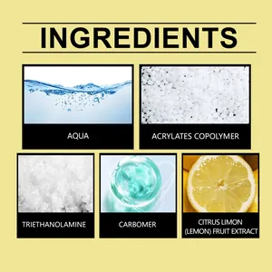 Desglose detallado de los ingredientes de la cera para cejas con extracto de limón y agua