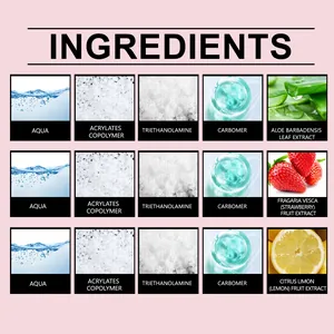Liste détaillée des ingrédients du gel sourcils aux extraits d'aloès, fraise et citron
