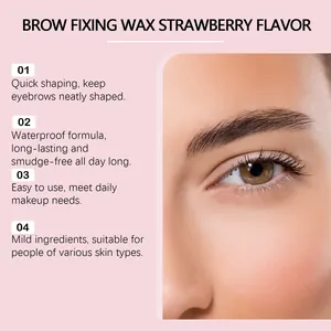 Close-up of strawberry brow fixing wax effect on eyebrows showing natural shape