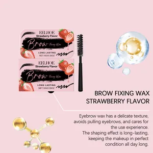 EELHOE strawberry eyebrow fixing wax with spoolie brush for long-lasting shaping effect