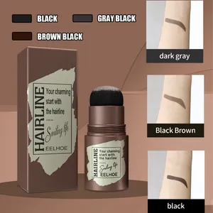 Tampon correcteur de racine EELHOE montrant les teintes noir, gris et noir brun.