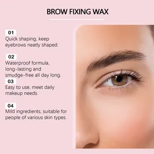 Gros plan détaillé montrant l'effet de la cire à sourcils avec des fonctions imperméables