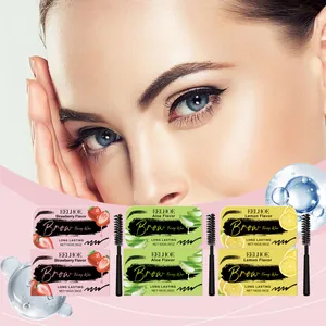 EELHOE Cire de Coiffage pour Sourcils Gel de Mise en Forme Longue Durée Imperméable Aloe Citron Fraise Savon à Sourcils Avec Brosse