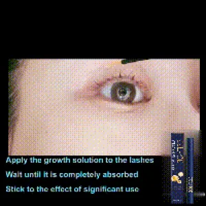 EELHOE Wimpernserum Anwendungsleitfaden mit einer Nahaufnahme natürlicher Wimpern