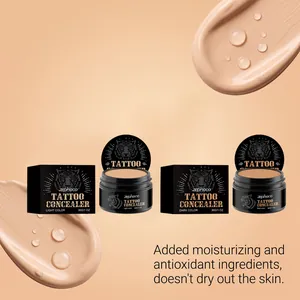 Detailweergave van Zephoco tattoo concealer met gladde textuurmonsters en hydratatie.