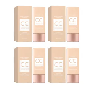 Collection of CC color-correcting serum creams in four natural skin-tone shades