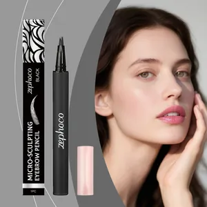 Lápiz de cejas micro-sculpting Zephoco negro con punta de múltiples púas naturales