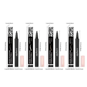 Macro detail showing precise dimensions of Zephoco micro-sculpting eyebrow pencils and boxes