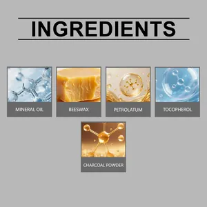 Vista detallada de los ingredientes naturales del lápiz de cejas, incluyendo cera de abejas