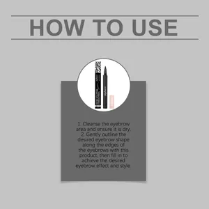 Step-by-step application guide for zephoco micro-sculpting eyebrow pencil guide.