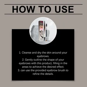 Detailed step-by-step instructions for using the Zephoco double-ended eyebrow pencil