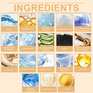 Lista detallada de ingredientes para tinte de cejas con extracto de aloe vera