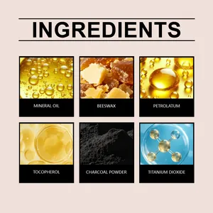 Vista detallada de los ingredientes del lápiz de cejas impermeable 4D como cera de abeja.