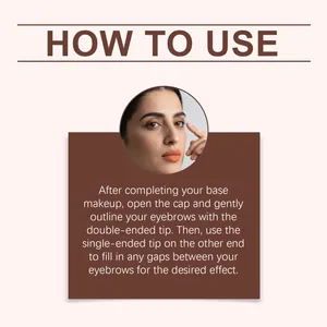Detailed instructional guide for applying hair-like double-ended eyebrow pencil makeup
