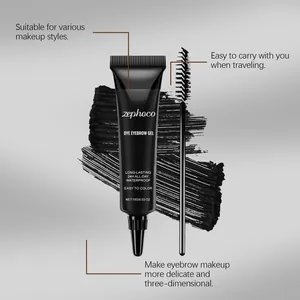 Detailansicht von Zephoco wasserfestem schwarzem Augenbrauengel mit Spirale und Cremetextur