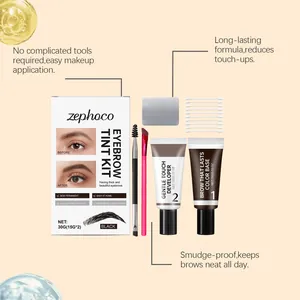 Kit completo Zephoco per tintura sopracciglia nera con attivatore e accessori