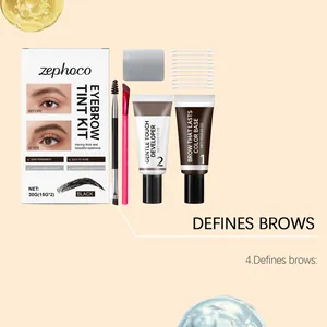 Kit completo per tinta sopracciglia nera con base colore ossidante e strumenti