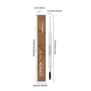 Product dimensions for the zephoco light brown eyebrow pencil and its storage box