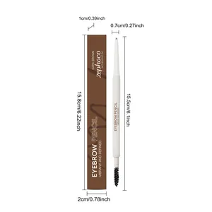 Size specifications for zephoco dark brown double-ended eyebrow pencil with brush
