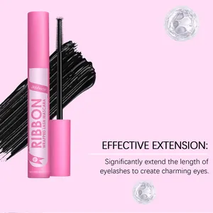 Macro detail of Zephoco mascara brush and black pigment texture for lash extension