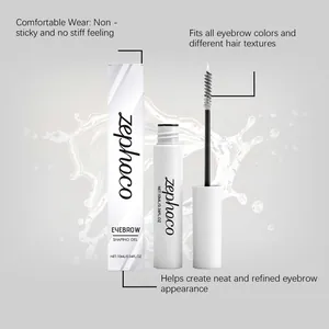Gel fijador de cejas Zephoco con cepillo aplicador y fondo de salpicaduras de agua
