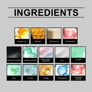 Lista detallada de ingredientes para gel de cejas marrón oscuro con componentes.