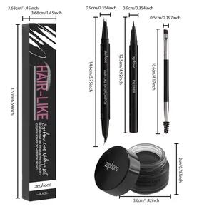 Detailed size specifications for zephoco black eyebrow makeup kit with all tools included