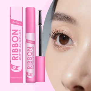 ZEPHOCO Ribbon Wrapped Lash Mascara Mild Formula Natural Curling Lengthening Waterproof Smudge Proof Portable Eye Makeup For Women