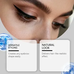 Close-up detail of natural black eyebrow styling with hair-like realistic makeup effect