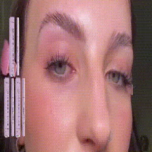 Detail view of natural eyebrow makeup with Zephoco dual-ended long-lasting brow pencil.