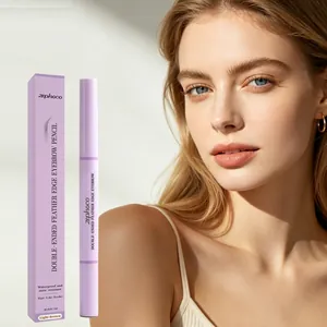Zephoco Αδιάβροχο Μολύβι Φρυδιών Διπλού Άκρου Φυσικό Ανοιχτό Καφέ Μακράς Διαρκείας Πλαστικό Μολύβι Φρυδιών Με Βουρτσάκι