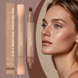 Detail of Zephoco 2-in-1 eyebrow and hairline pen showing the applicators and results