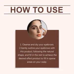 Detailed instruction guide showing how to use the 2-in-1 hairline and eyebrow pencil.