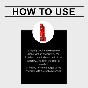 Detailed usage instructions for Zephoco black liquid eyebrow pen with clear 3-step guide