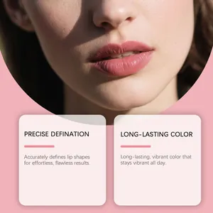 Nahaufnahme von mauvefarbenem Lippenkonturenstift mit langem Halt