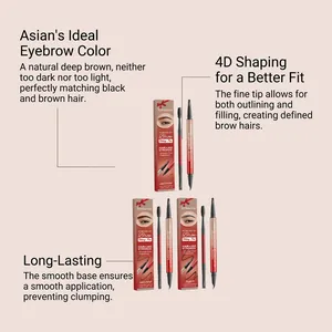 Detalle del lápiz de cejas Lumavire 4D impermeable con moldeado 4D y larga duración