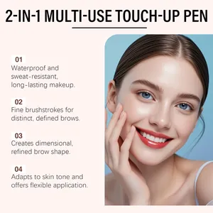 Feature display of a 2-in-1 touch-up pen for waterproof and defined eyebrow makeup.