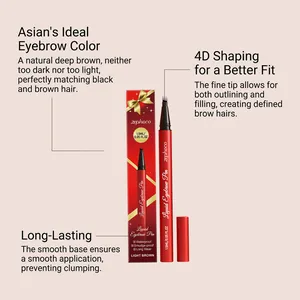 Zephoco light brown liquid eyebrow pen with fine tip for 4D shaping and long-lasting wear