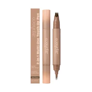 Zephoco Dual Ended Waterproof Hairline And Eyebrow Pen Long Lasting Dark Brown Eyebrow Pencil For Natural Filling Makeup Tool