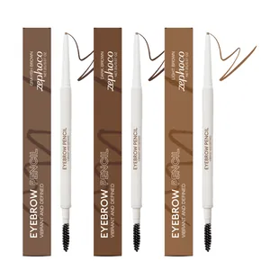 Zephoco Dual-Ended Vibrant Eyebrow Pencil Series Smooth Texture With Spoolie Brush Smudge-Proof Eye Makeup For Women