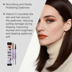 Matita per sopracciglia Zephoco 2-in-1 impermeabile grigio nero con vitamina E naturale