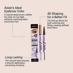 Set penna e gel per sopracciglia impermeabile Zephoco 2-in-1 nero grigio naturale