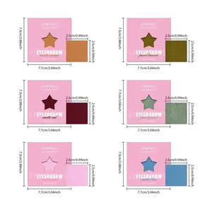 Tableau détaillé des tailles pour les palettes d'ombres à paupières Zephoco en six tons