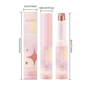 Dimensions of ZEPHOCO Starlight Pink glitter eyeshadow stick showing box and product stick
