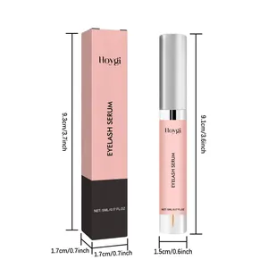 Hoygi Wimpernserum Abmessungen der Tube und Box in Zentimeter und Zoll angezeigt