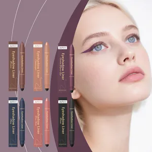 Zephoco 2-in-1 eyeshadow liner set featuring six waterproof shades and professional model demo
