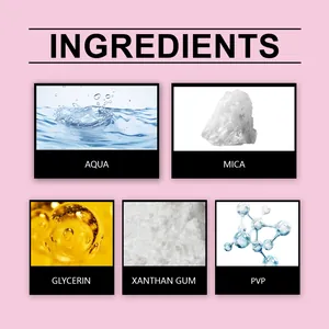 Detail showing key ingredients of liquid eyeshadow including Aqua, Mica, and Glycerin