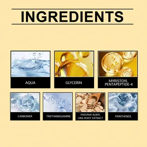 Detailed ingredient list for eyelash serum including peptide and botanical extracts.