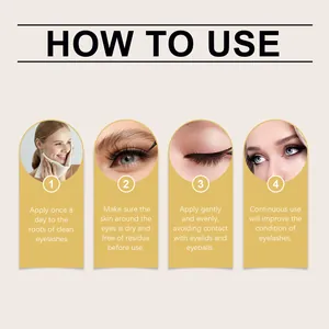 Step-by-step instruction guide on how to apply eyelash growth serum for natural curling