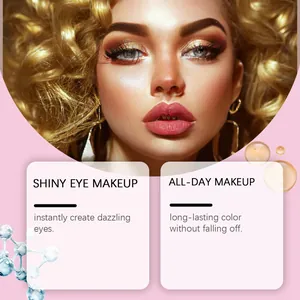 Long-lasting champagne gold glitter liquid eyeshadow for a shimmering party eye makeup look